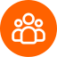 emoticon grup oameni in cerc portocaliu